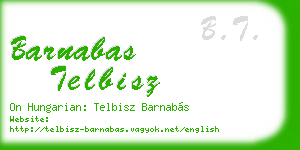 barnabas telbisz business card